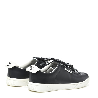 Chanel Calfskin CC Womens Sneakers 37 Black 4 of 7