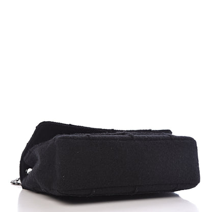 Chanel Wool Patchwork Mademoiselle Jumbo Flap Black 4 of 11
