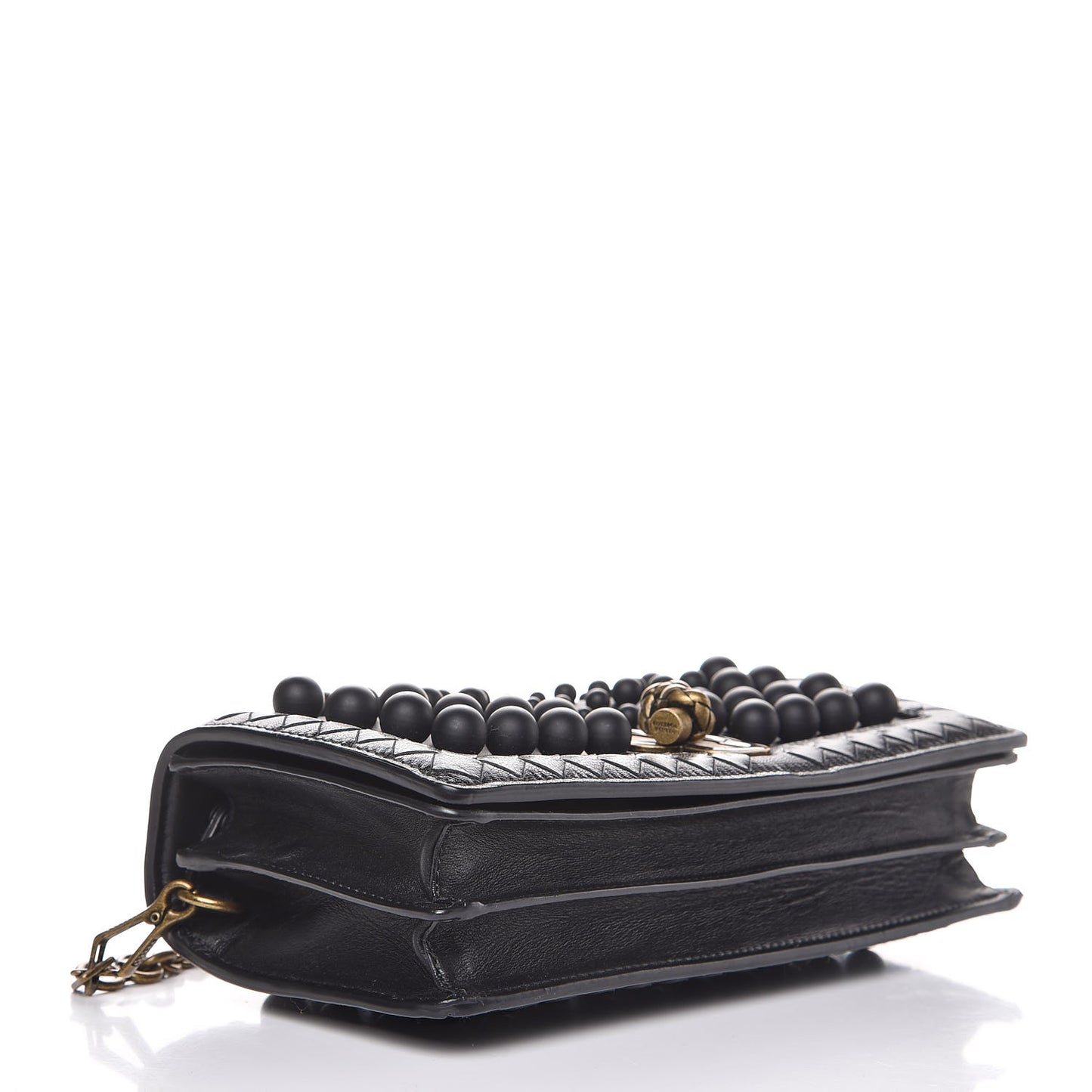 Nappa Spheres Knot Clutch Black