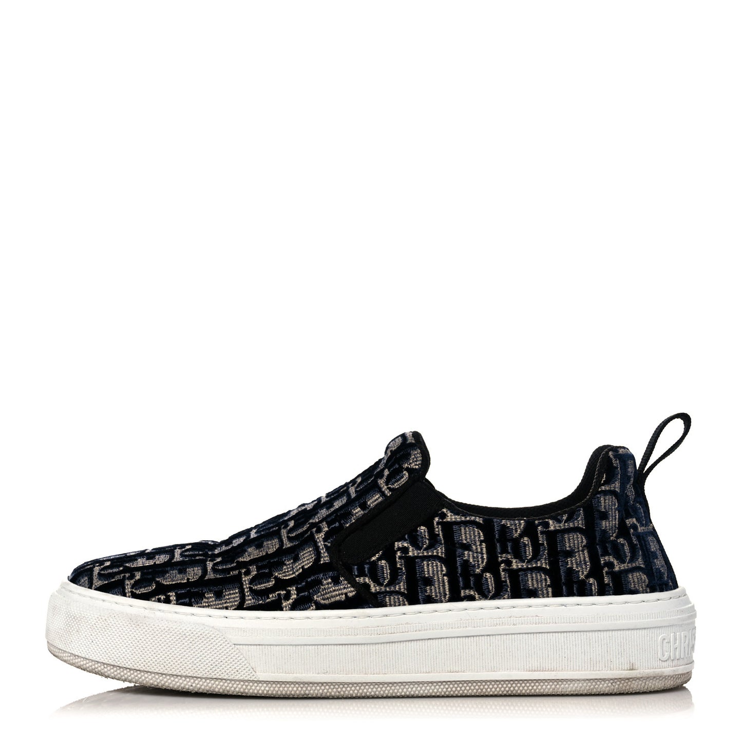 Velvet Oblique Womens Solar Slip On Sneakers 38.5 Deep Blue