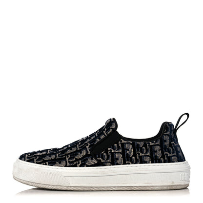 Christian Dior Velvet Oblique Womens Solar Slip On Sneakers 38.5 Deep Blue 1 of 11