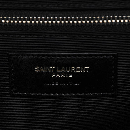 Saint Laurent Grain De Poudre Matelasse Chevron Large Monogram Satchel Bordeaux 7 of 7