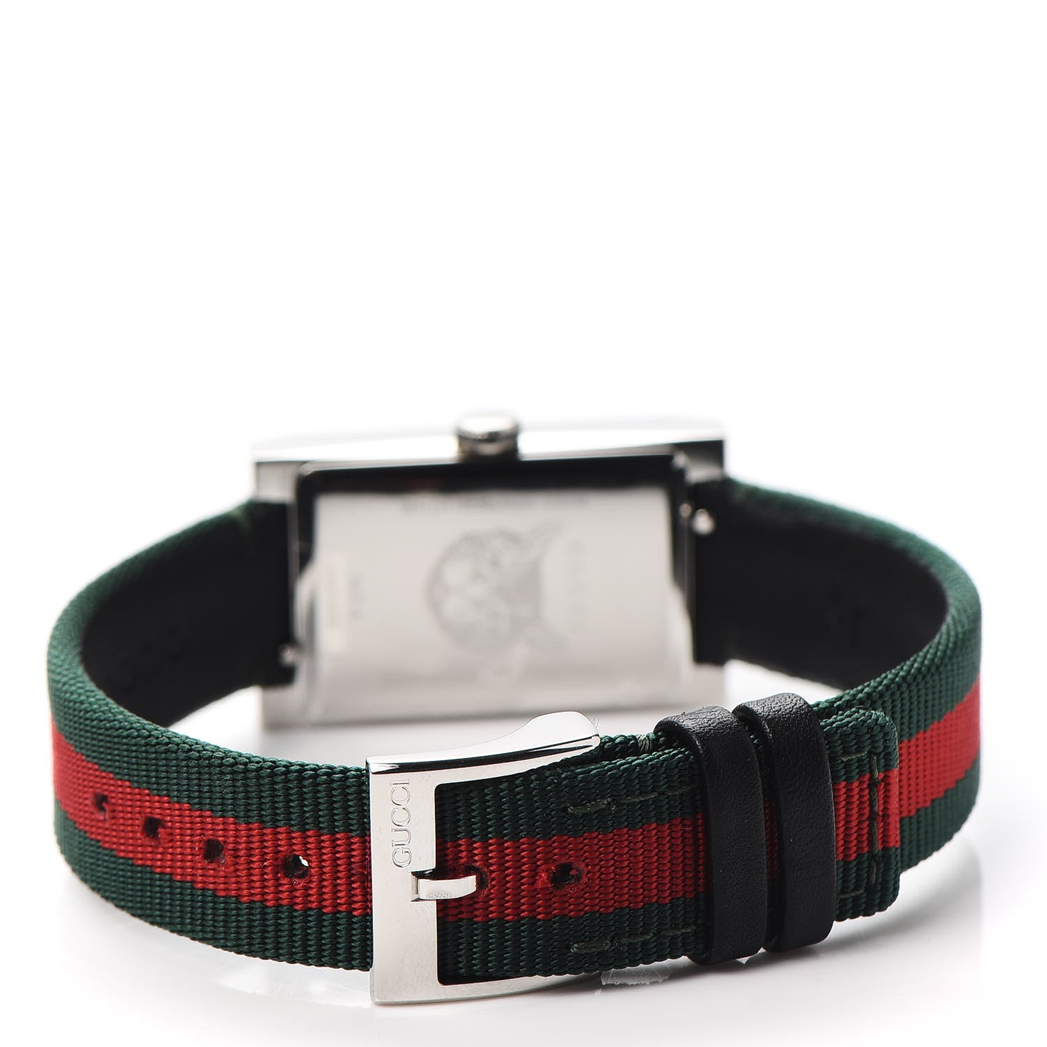 Gucci Stainless Steel Nylon Mother of Pearl 21mm Web G-Frame Quartz Watch Green 3 of 4