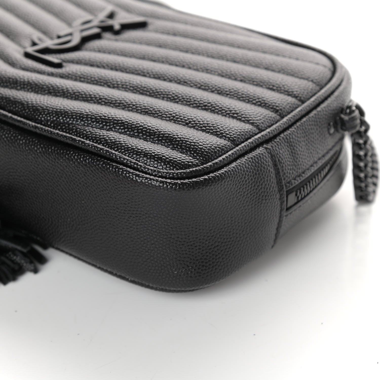 Saint Laurent Grain De Poudre Matelasse Monogram Mini Lou Camera Bag Black 9 of 9