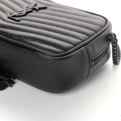 Saint Laurent Grain De Poudre Matelasse Monogram Mini Lou Camera Bag Black 9 of 9