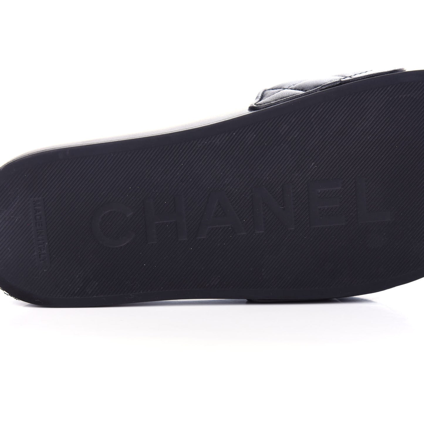 Lambskin Quilted CC Mules Sandals 35 Black