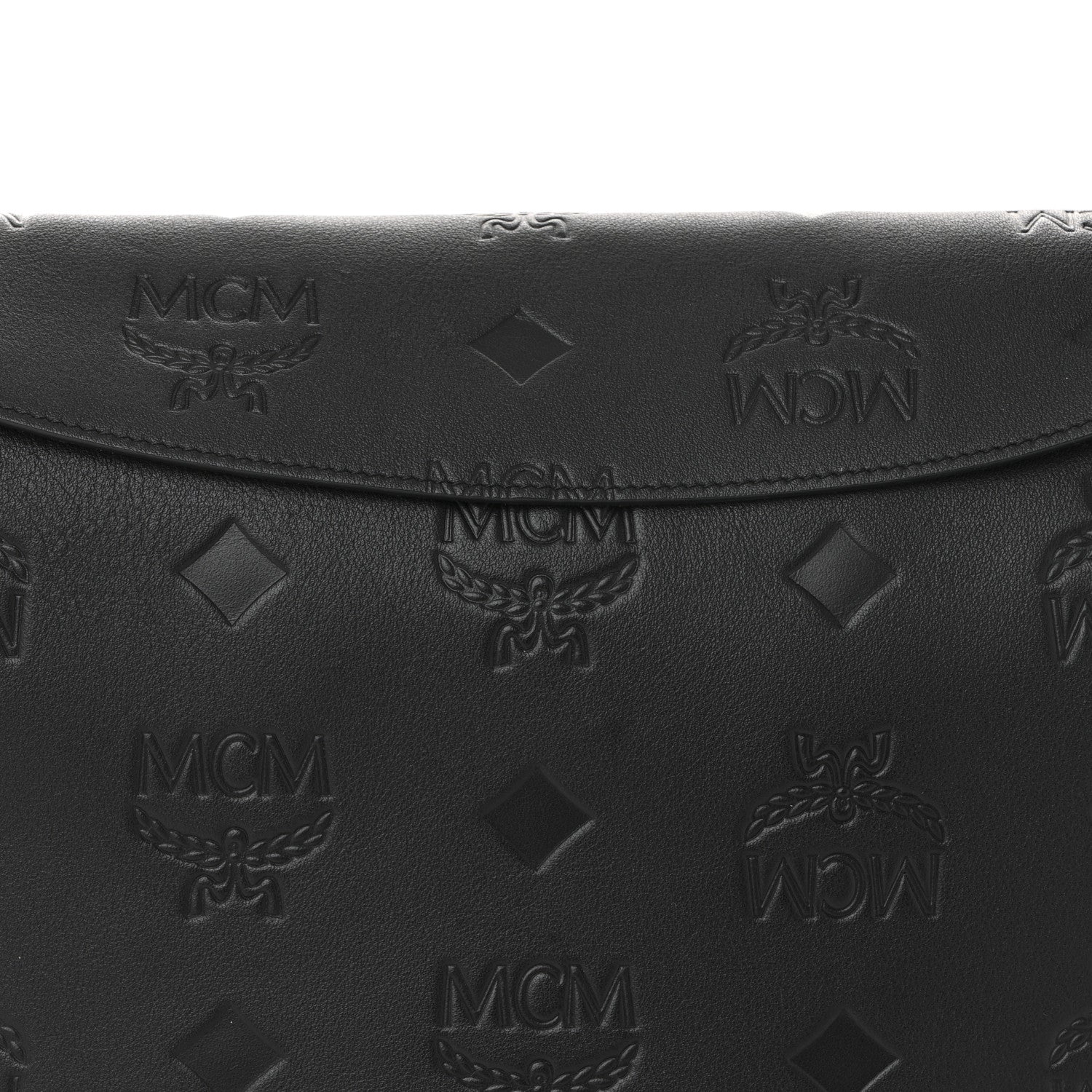 MCM Calfskin Ottomar Medium Aren Flap Hobo Black 7 of 10