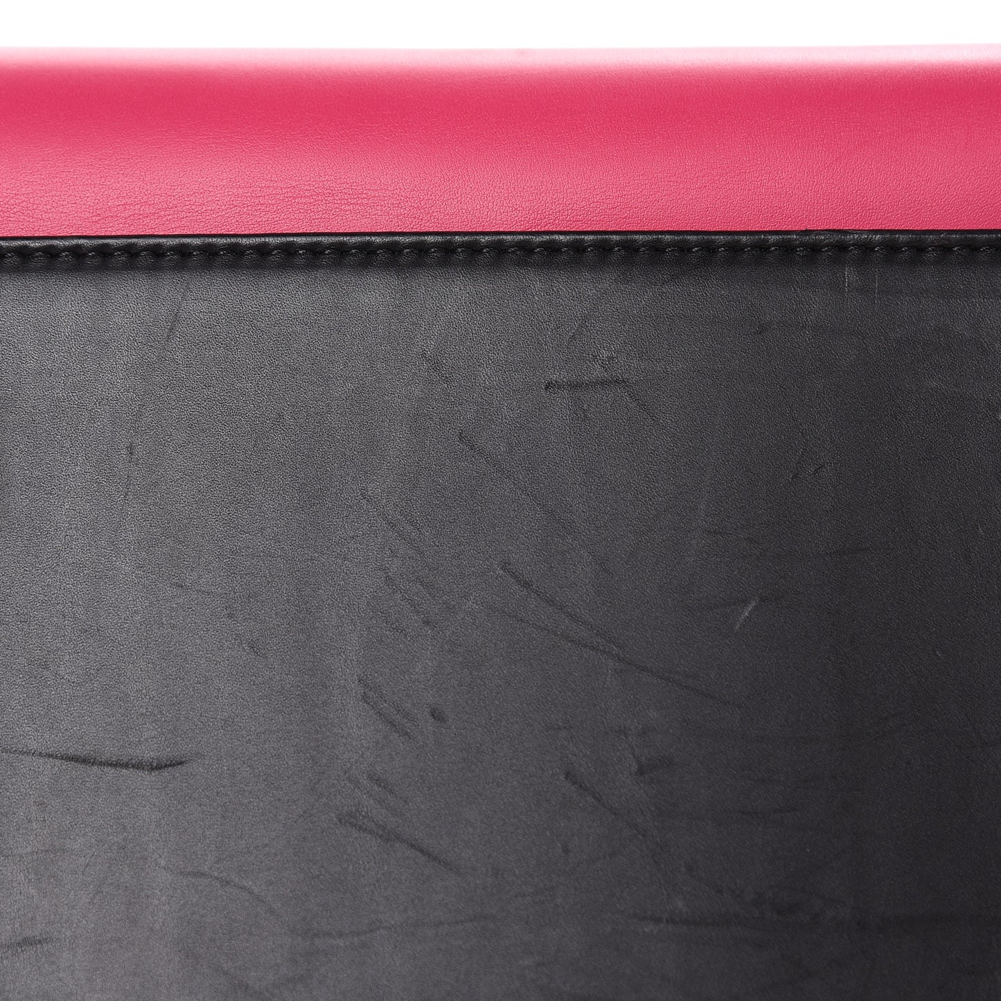 Smooth Calfskin Small Tri-Color Edge Shoulder Bag Fushia