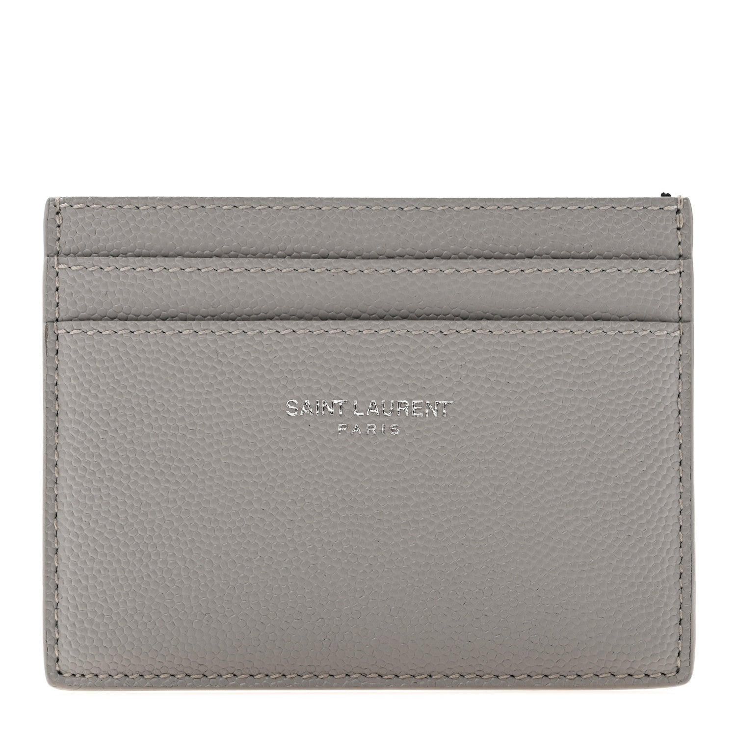Saint Laurent Grain De Poudre Card Case Granite 1 of 7