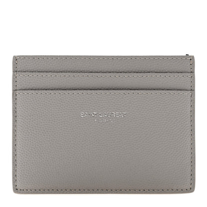 Saint Laurent Grain De Poudre Card Case Granite 1 of 7