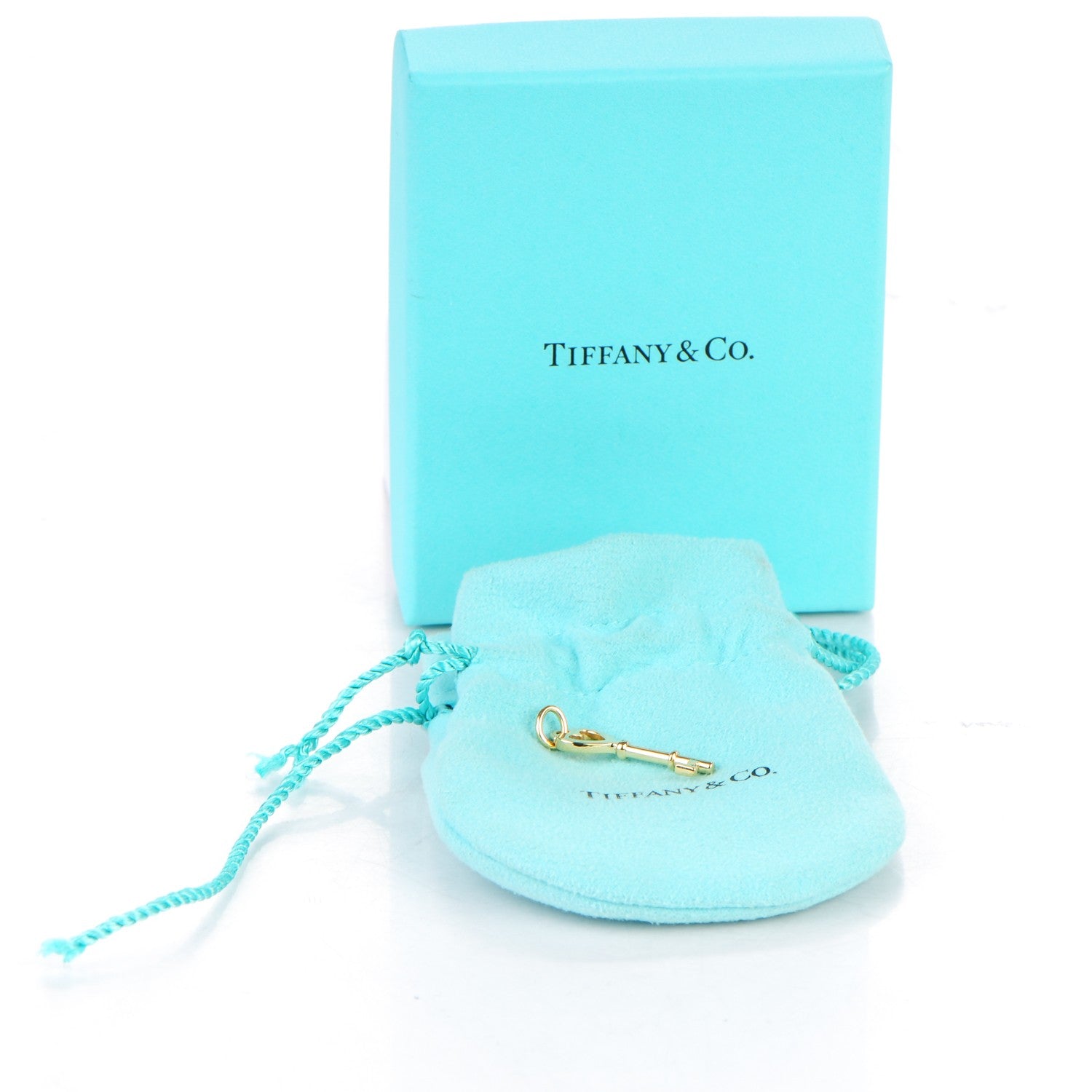 Tiffany 18K Yellow Gold Mini Heart Key Pendant 4 of 4