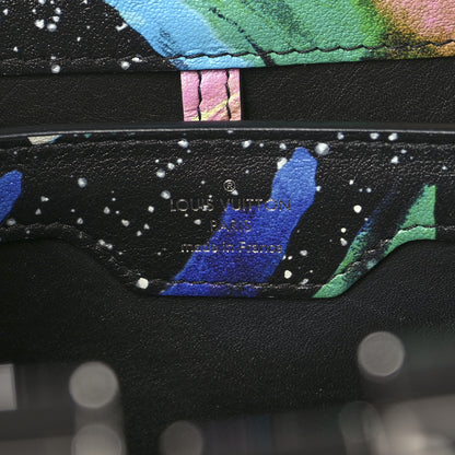 Louis Vuitton Calfskin Splash Print Capucines PM Black 5 of 8