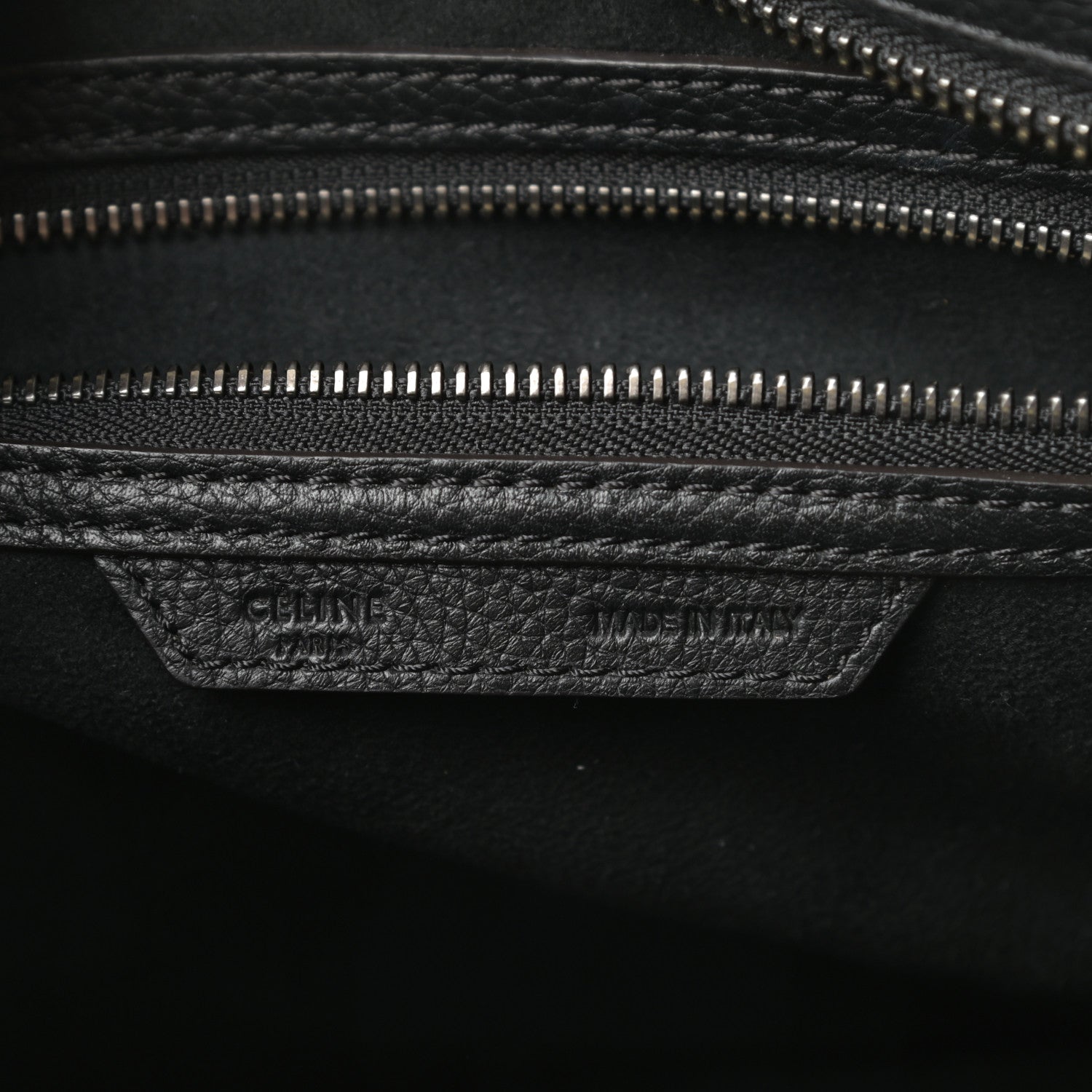 Celine Drummed Calfskin Mini Luggage Black 6 of 12