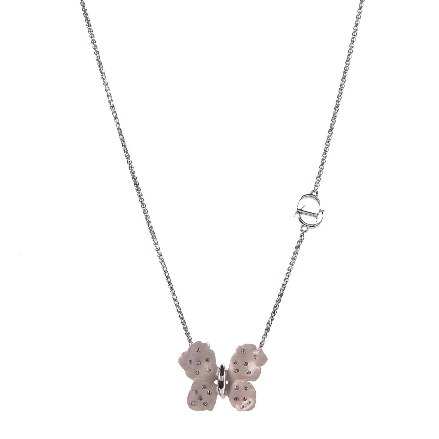Crystal Butterfly Necklace Pink
