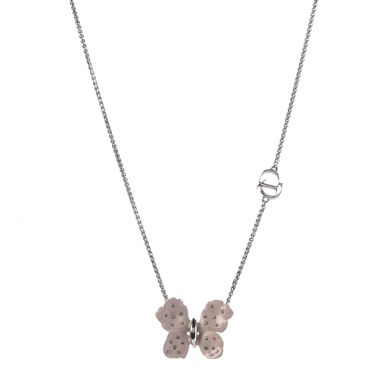 Christian Dior Crystal Butterfly Necklace Pink 1 of 7