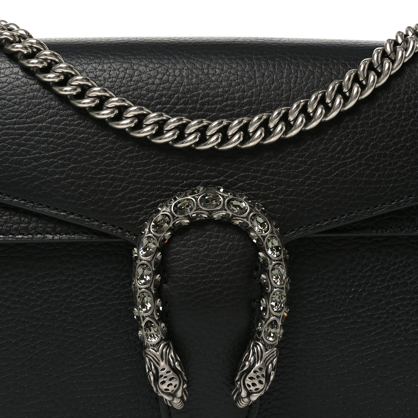 Pebbled Calfskin Small Dionysus Shoulder Bag Black