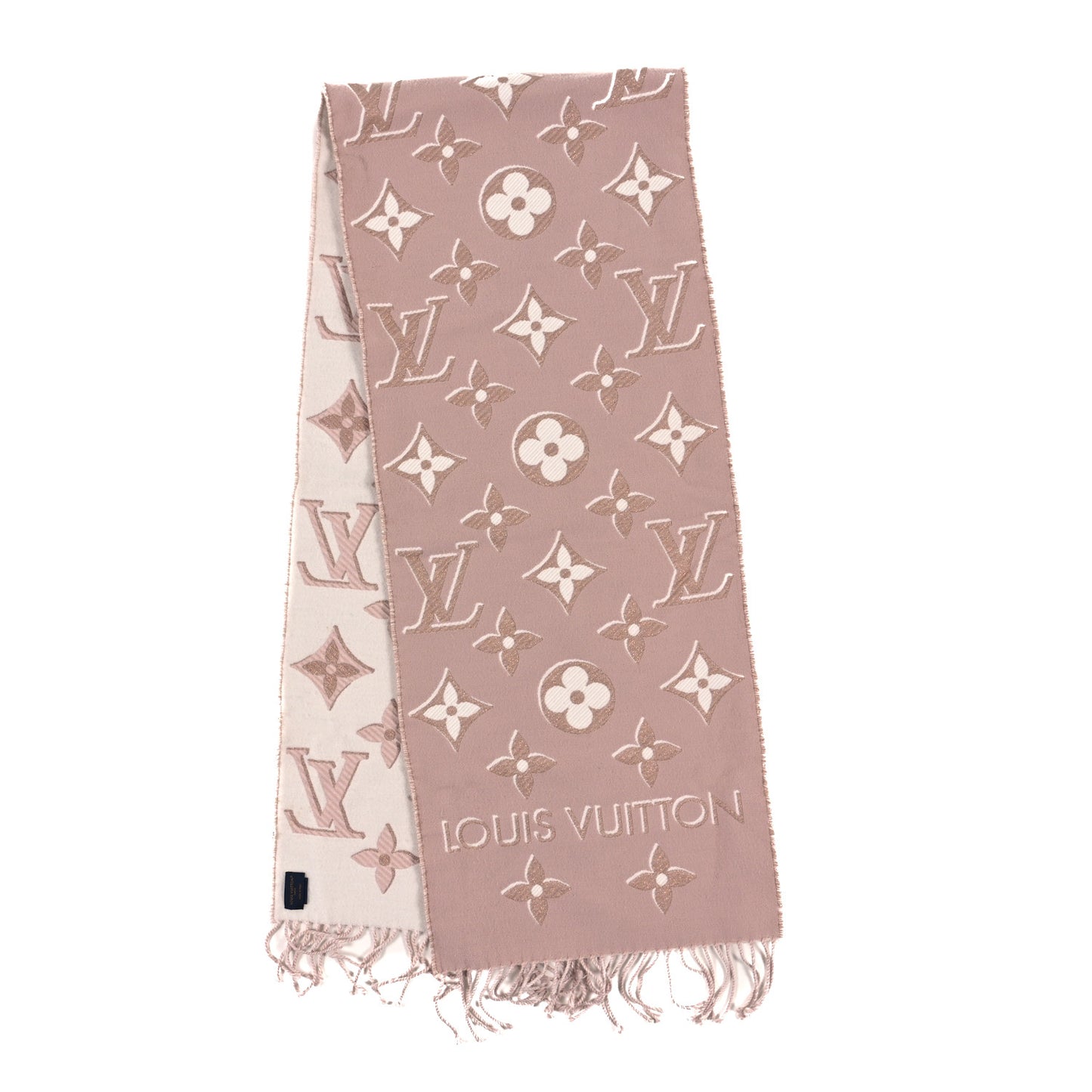Wool Silk Logomania Essential Shine Scarf Pink