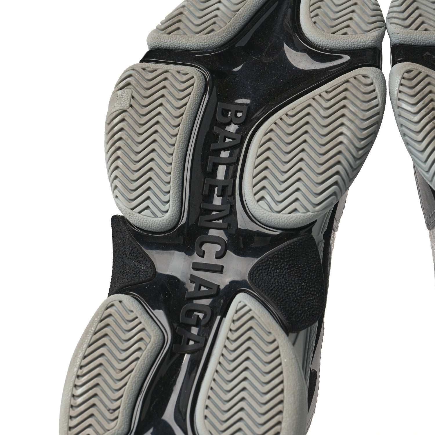 Balenciaga Metallic Fabric Mesh Womens Triple S Sneakers 38 Grey Dark Grey Black 6 of 7