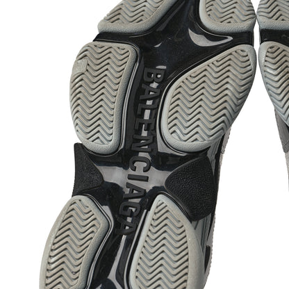 Balenciaga Metallic Fabric Mesh Womens Triple S Sneakers 38 Grey Dark Grey Black 6 of 7