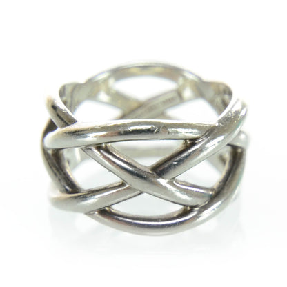 Tiffany Sterling Silver Weave Ring 6.5 1 of 5