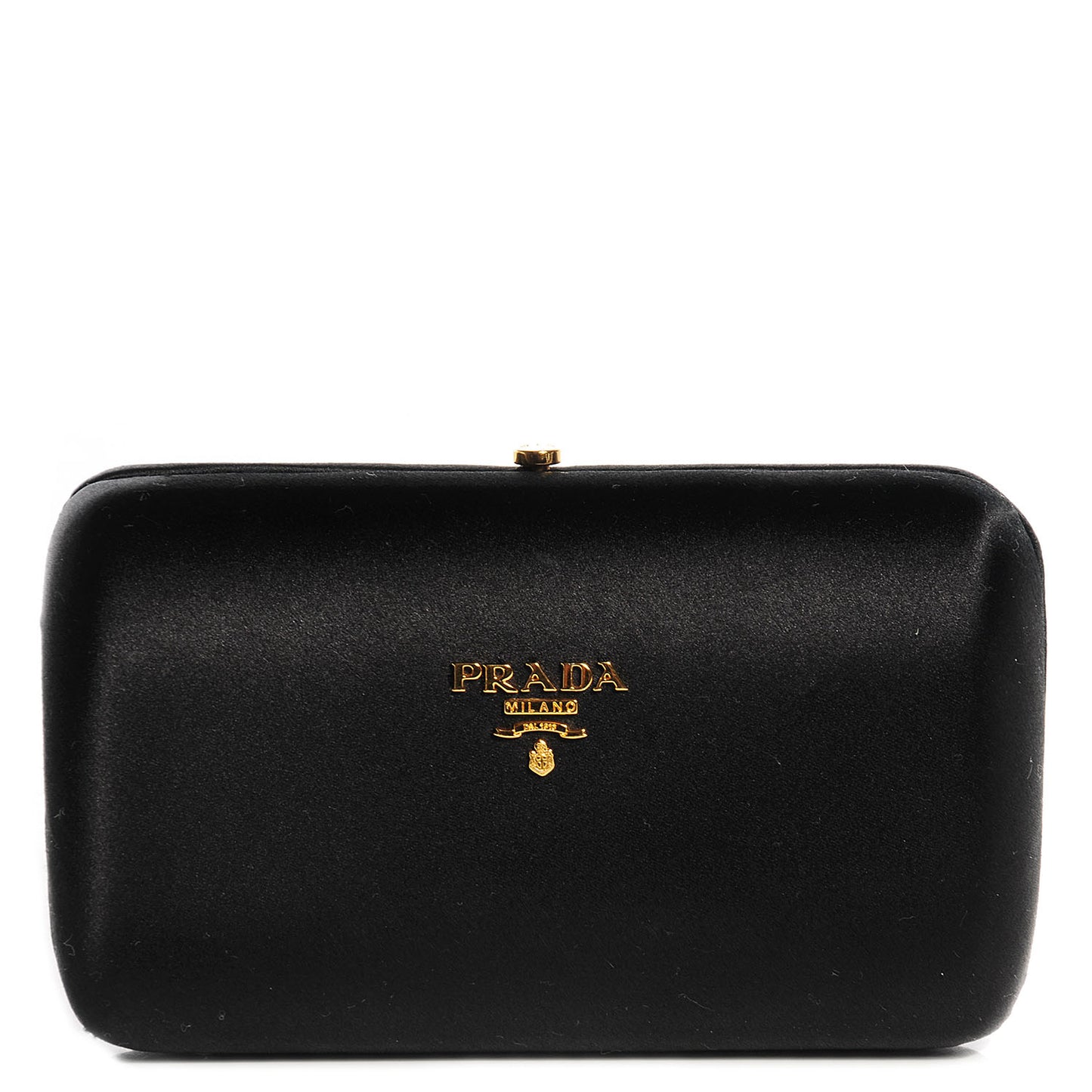 Satin Box Clutch Black