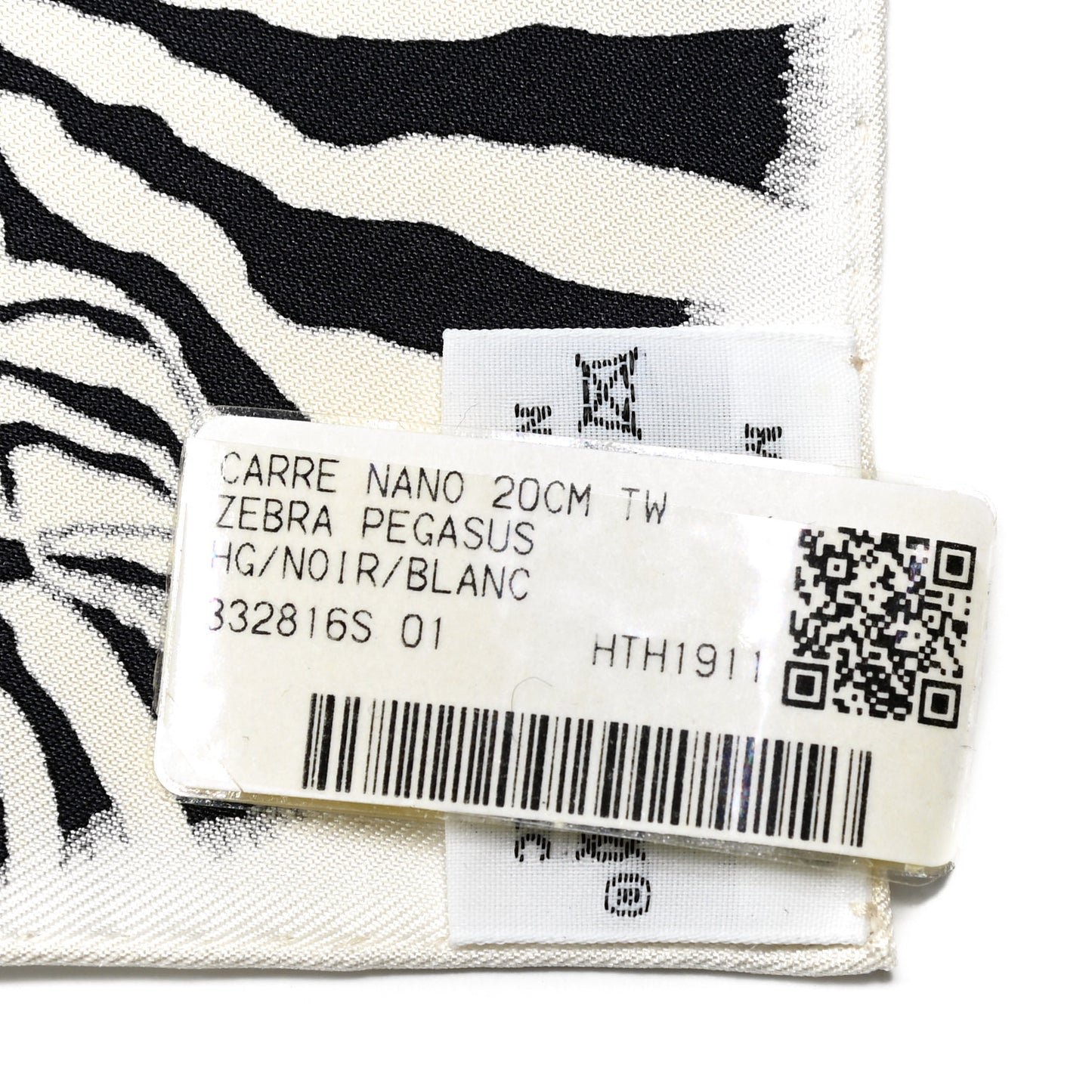 Silk Zebra Pegasus Nano Scarf 20 Black White