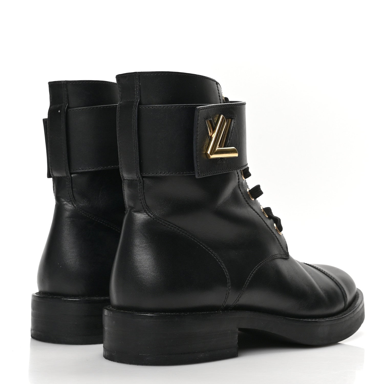 Louis Vuitton Calfskin Wonderland Flat Ranger Boots 36 Black 4 of 8