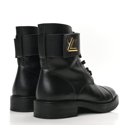 Louis Vuitton Calfskin Wonderland Flat Ranger Boots 36 Black 4 of 8