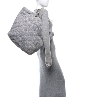 Chanel Knit Metallic Lambskin Large Shopping Tote Silver 2 of 10