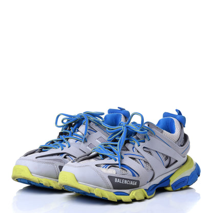 Balenciaga Mesh Nylon Mens Track Sneakers 42 Blue Grey Yellow 3 of 13