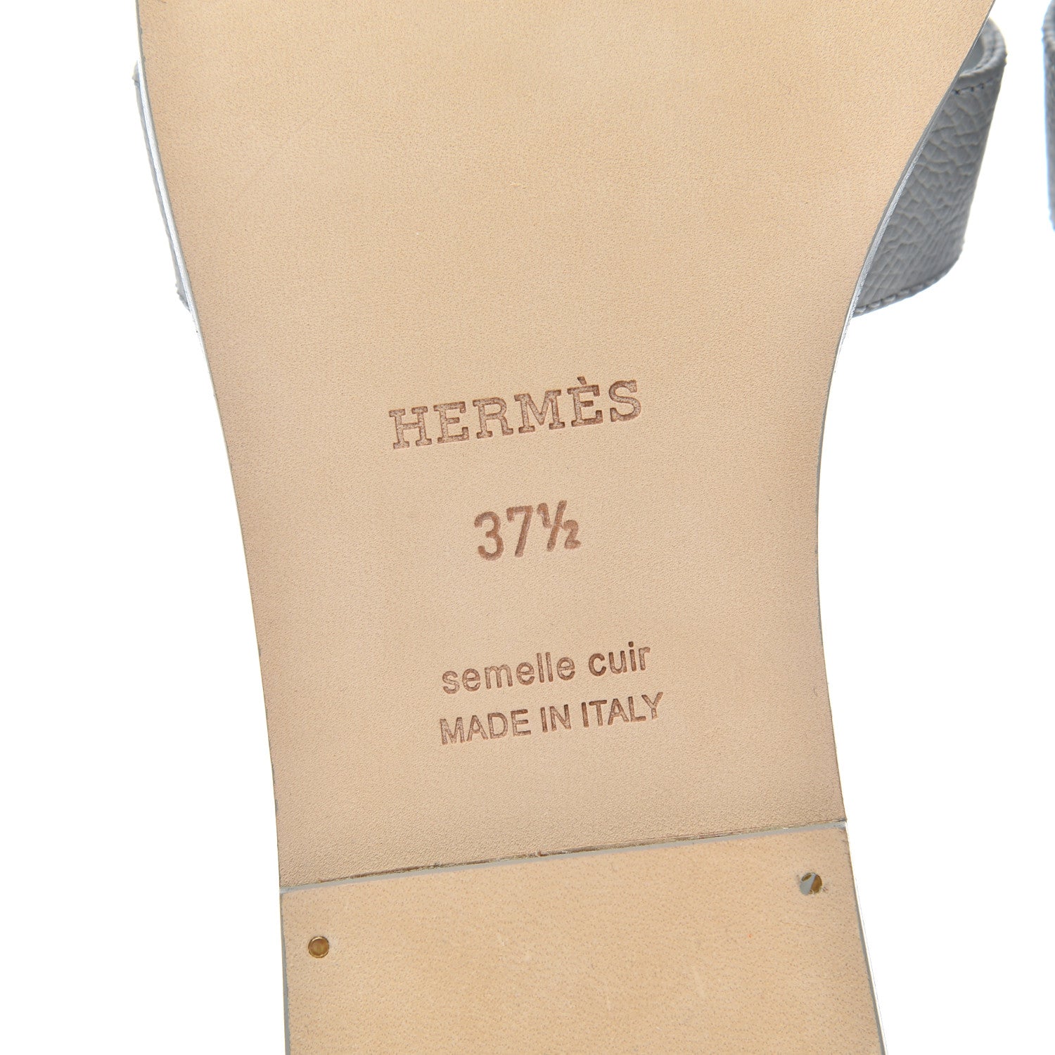 Hermes Epsom Oran Sandals 37.5 Bleu Glacier 7 of 12