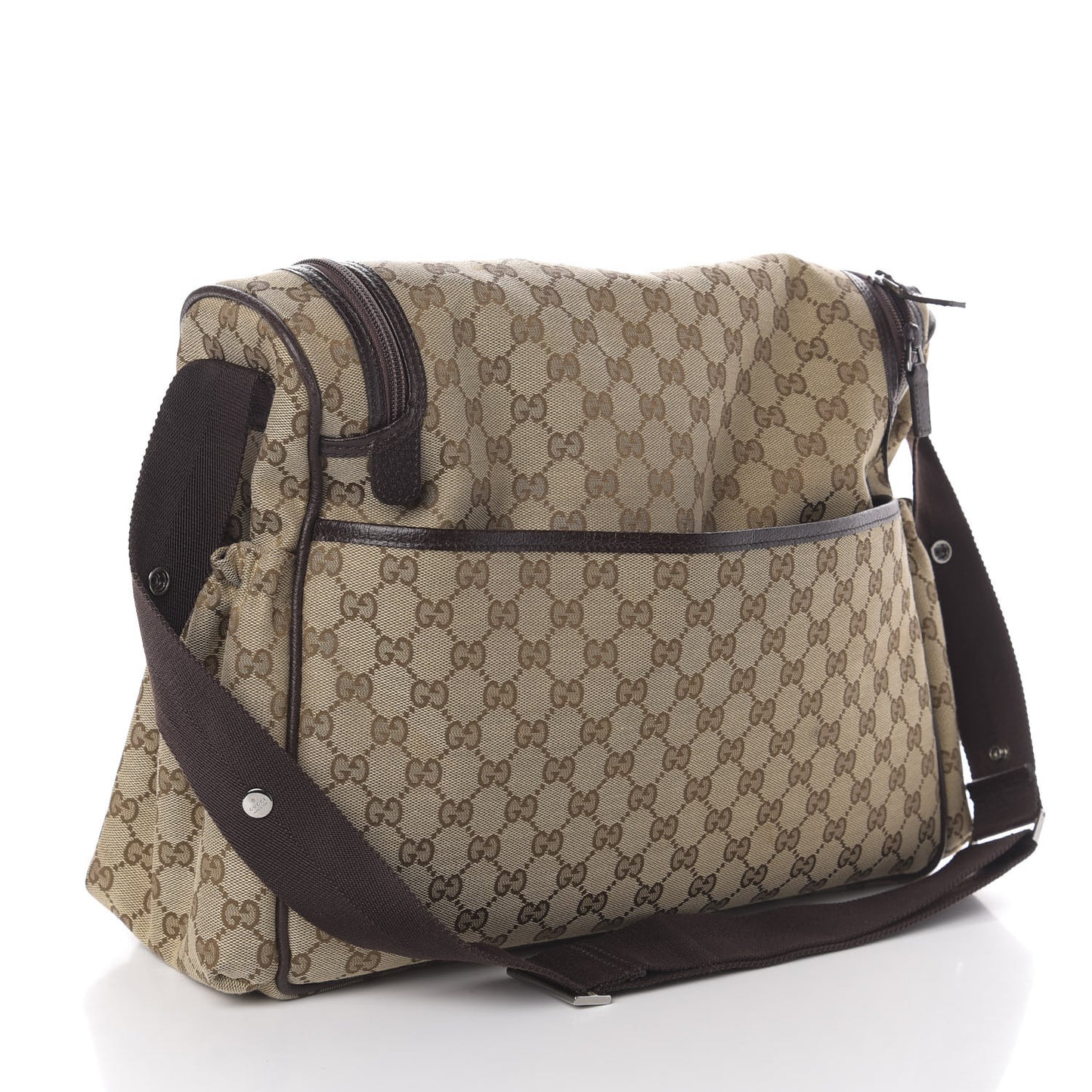 Monogram Natural Pigskin Large Diaper Bag Beige Ebony Cocoa Dark Chocolate