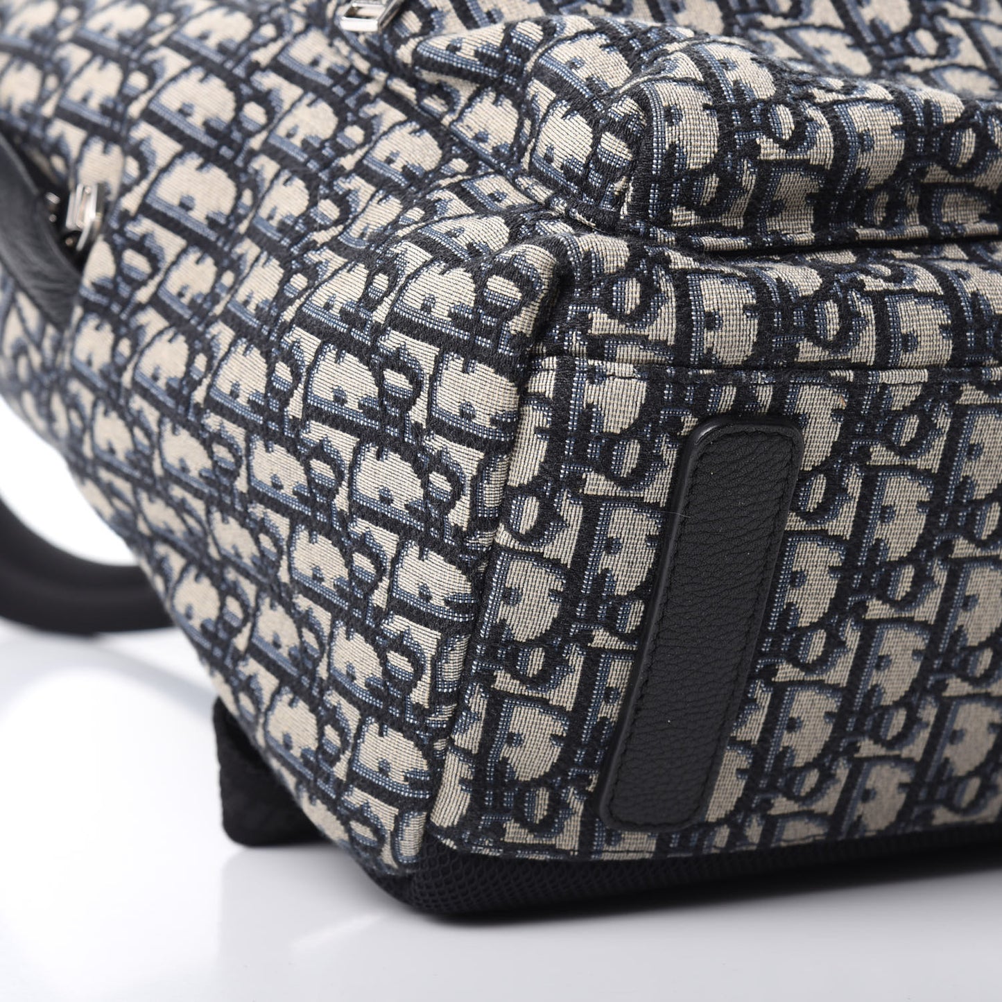 Oblique Calfskin Rider Backpack Beige Black