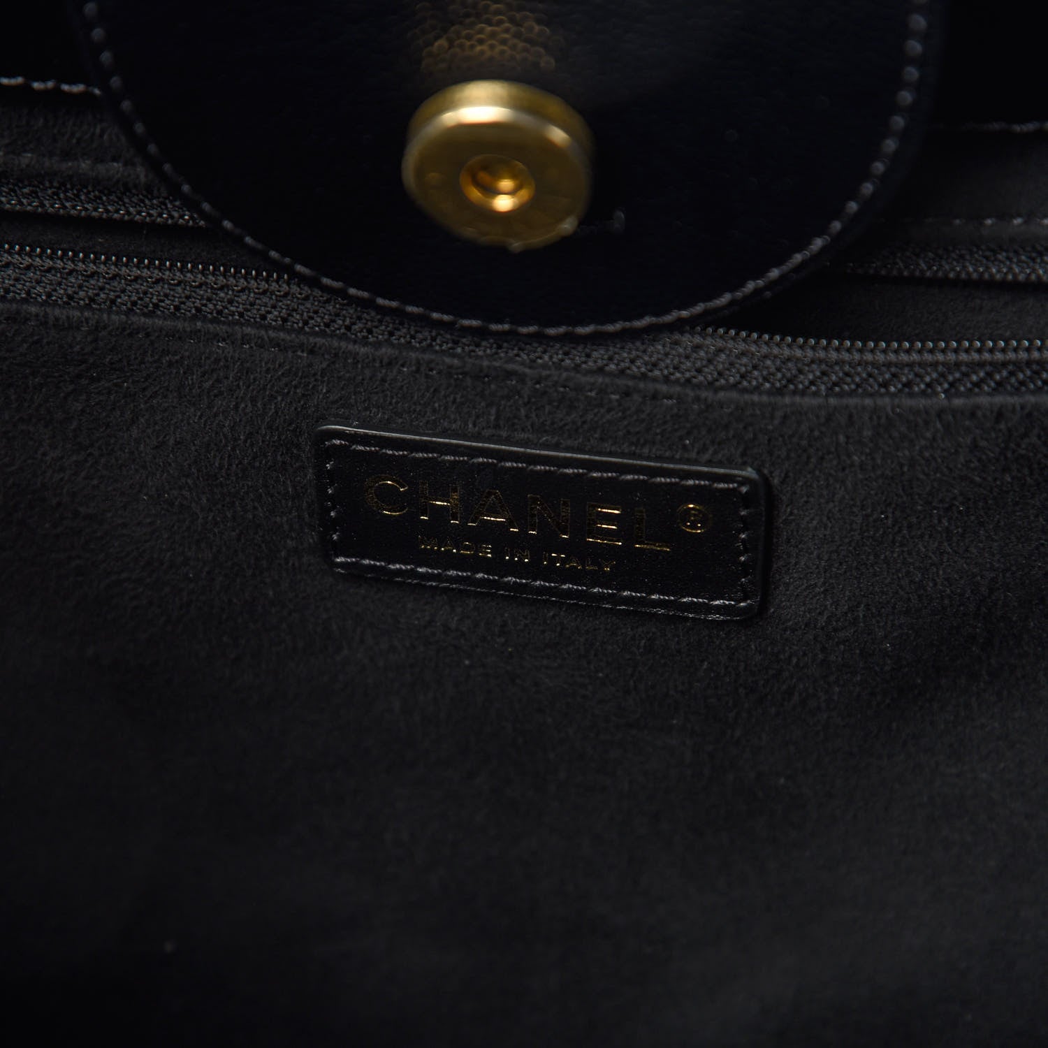 Chanel Caviar Small Studded Deauville Tote Black 8 of 10