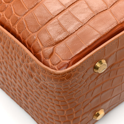 Balenciaga Extra Supple Calfskin Crocodile Embossed Small Tool 2.0 North-South Tote Camel 17 of 20
