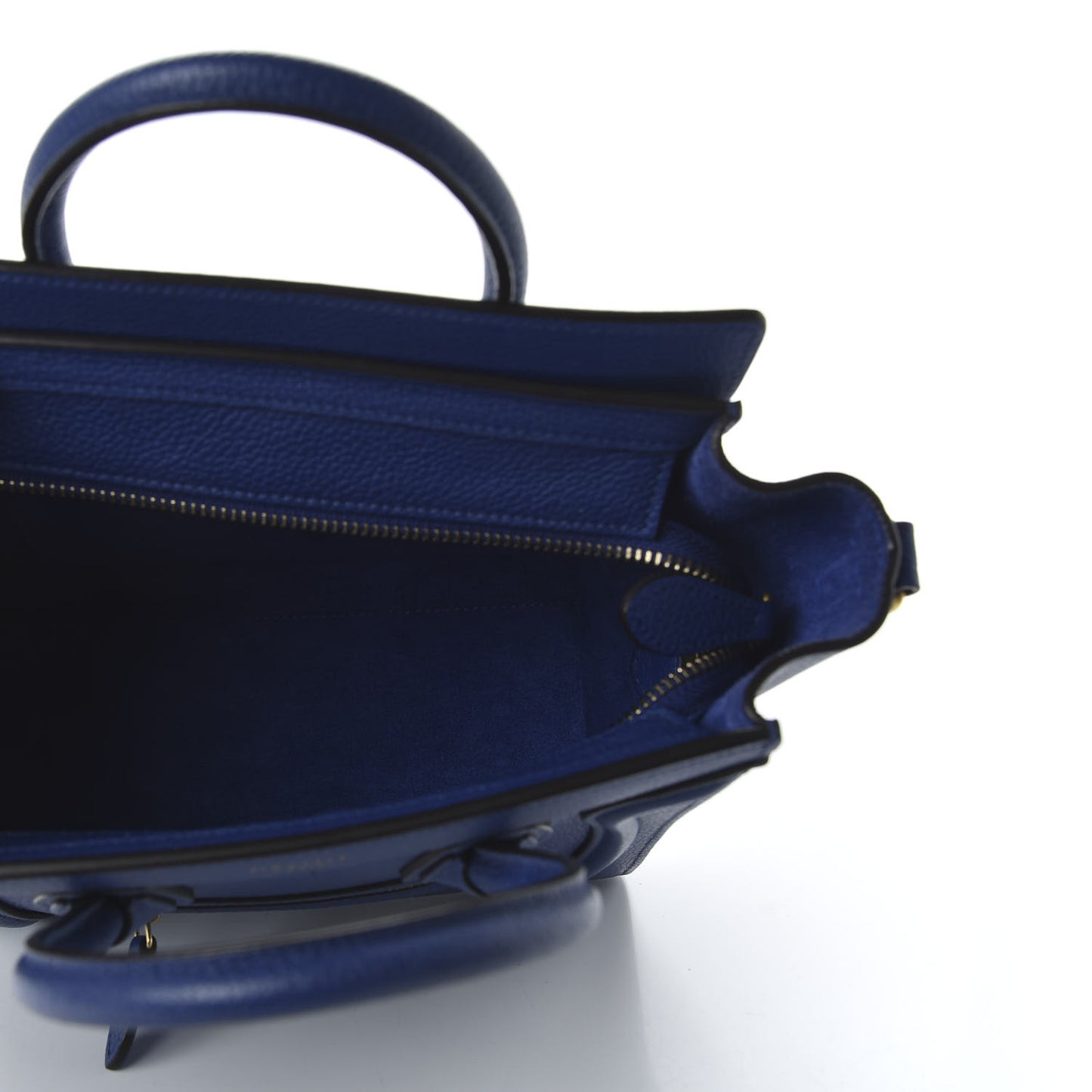 Drummed Calfskin Nano Luggage Indigo