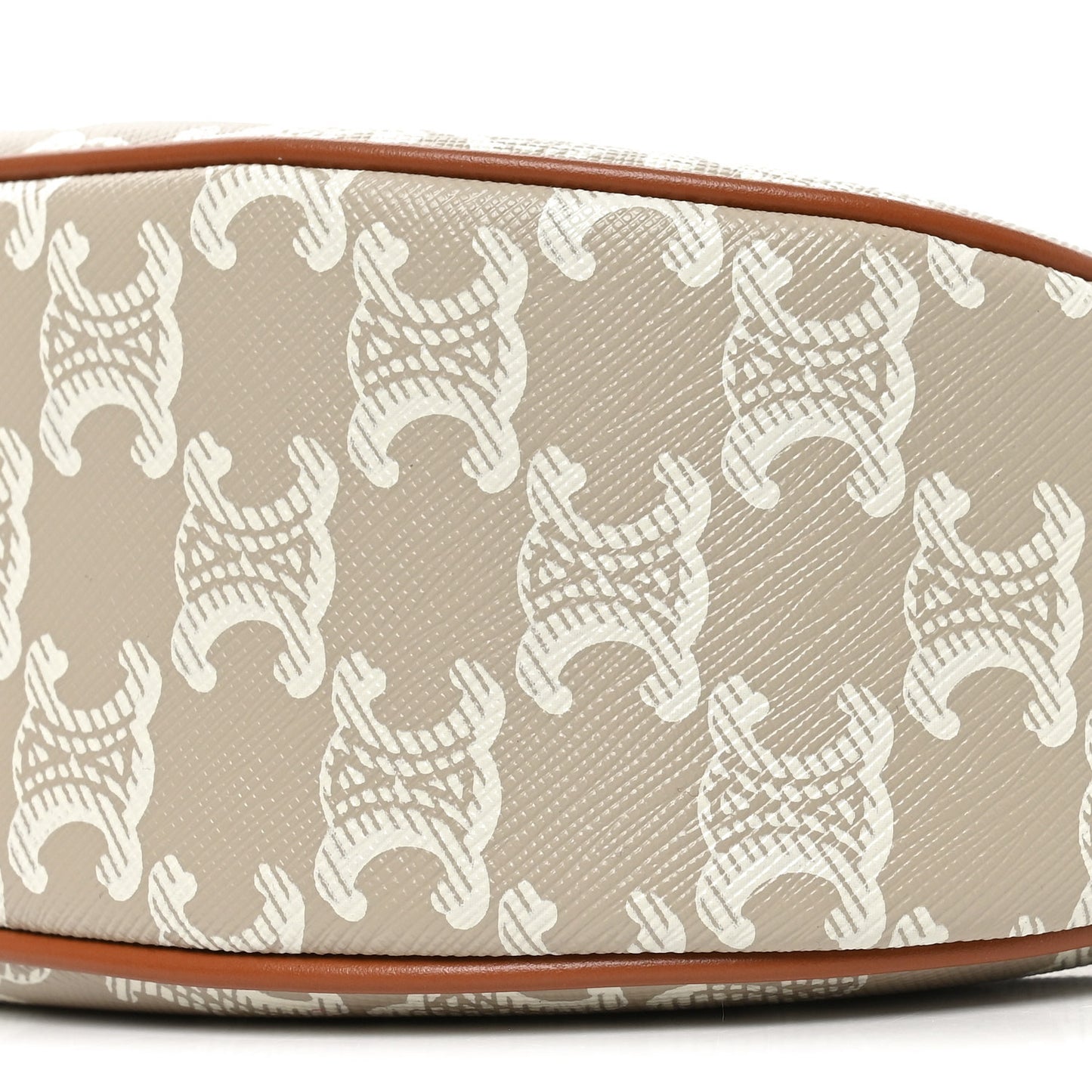 Canvas Calfskin Ava Triomphe Shoulder Bag Grege