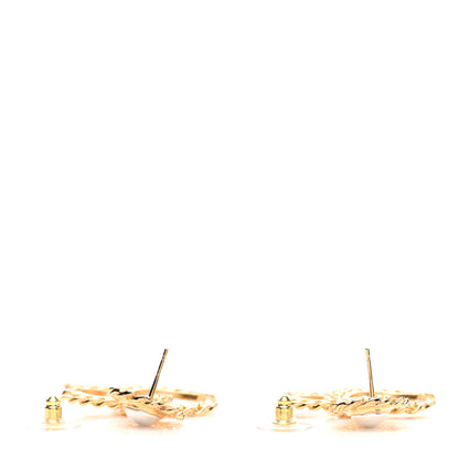 Chanel Metal Pearl CC Chain Drop Earrings Gold 3 of 4