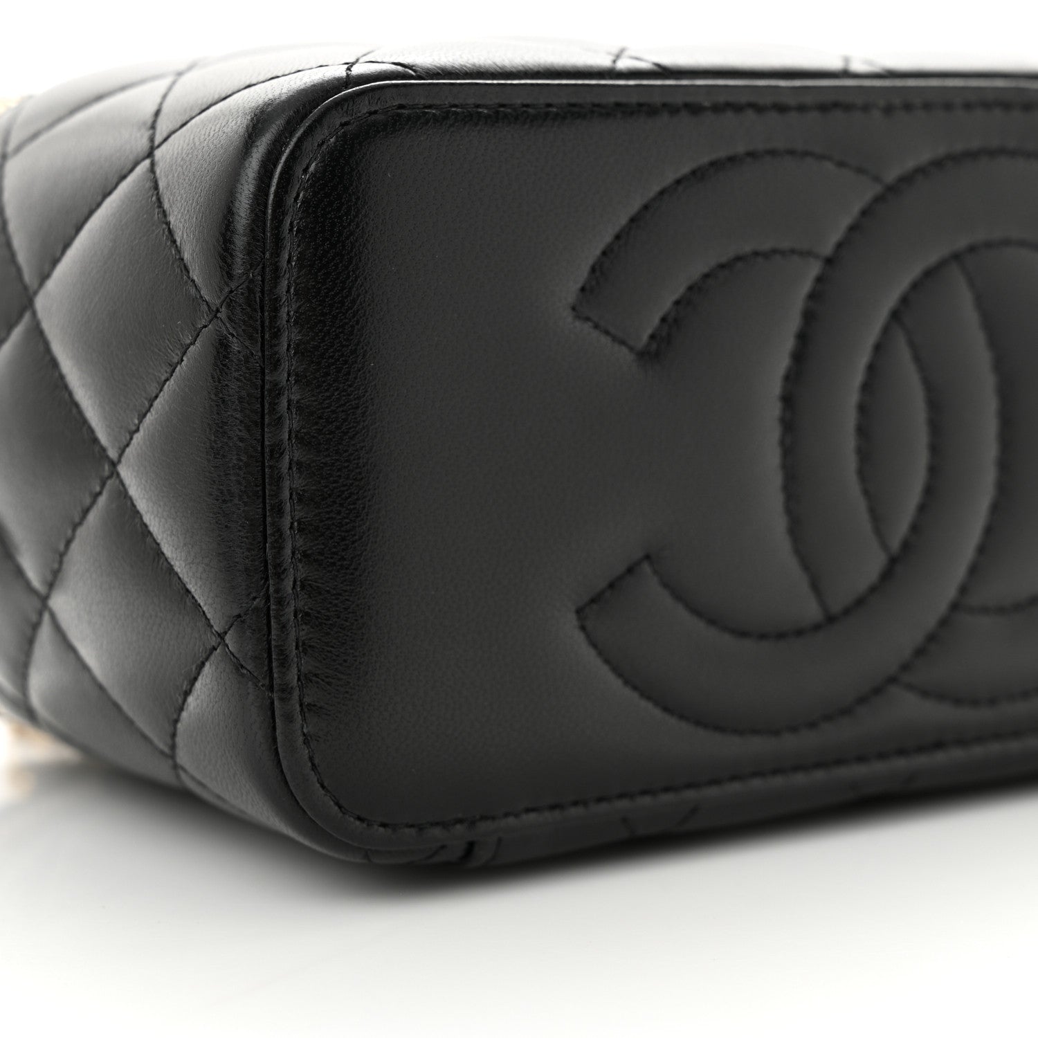 Chanel Lambskin Quilted Small CC Dynasty Vanity Case With Chain Black 10 of 11