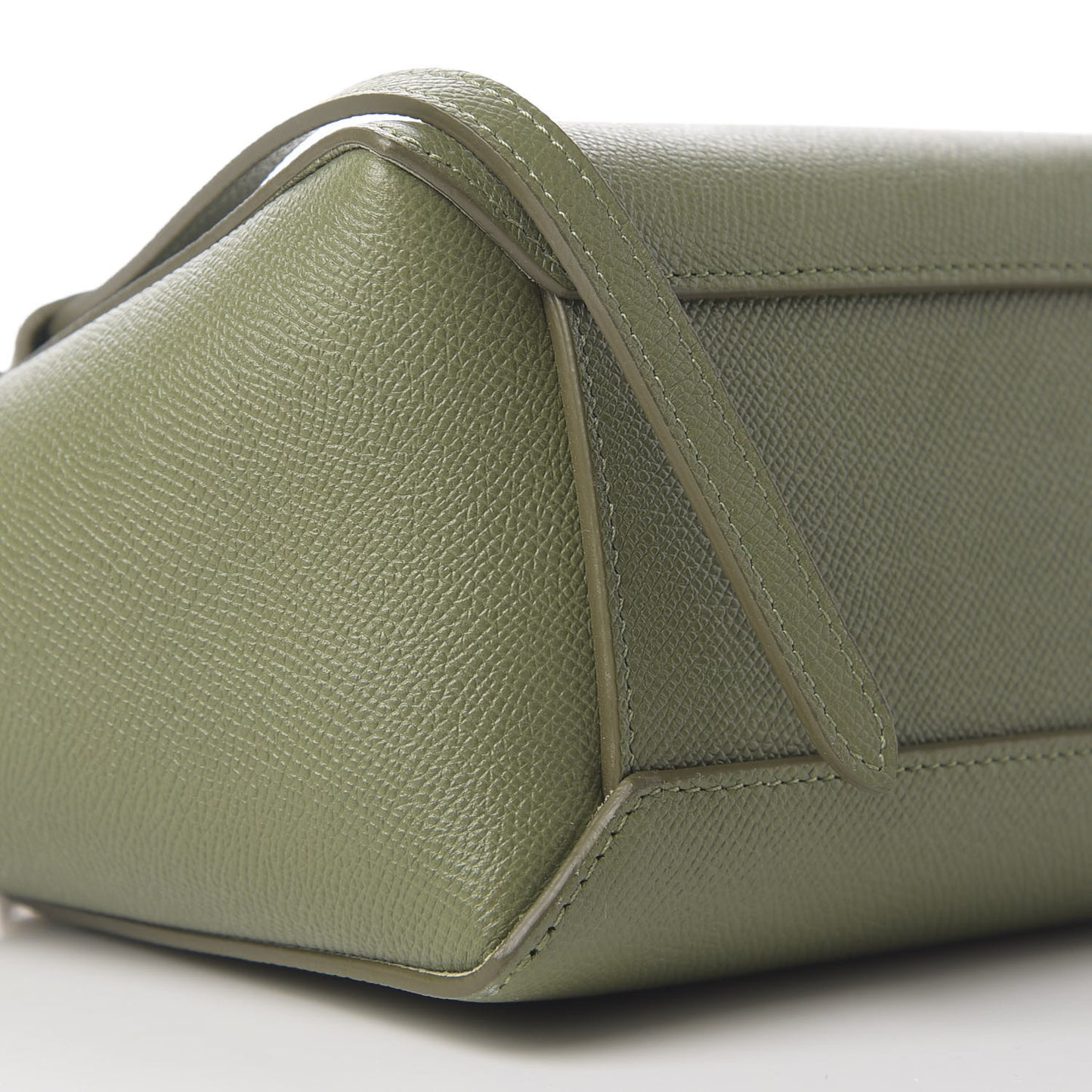 Grained Calfskin Micro Belt Bag Olive