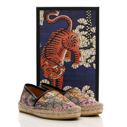Gucci GG Supreme Monogram Bengal Espadrilles 36.5 Beige Crop Pink 17 of 17