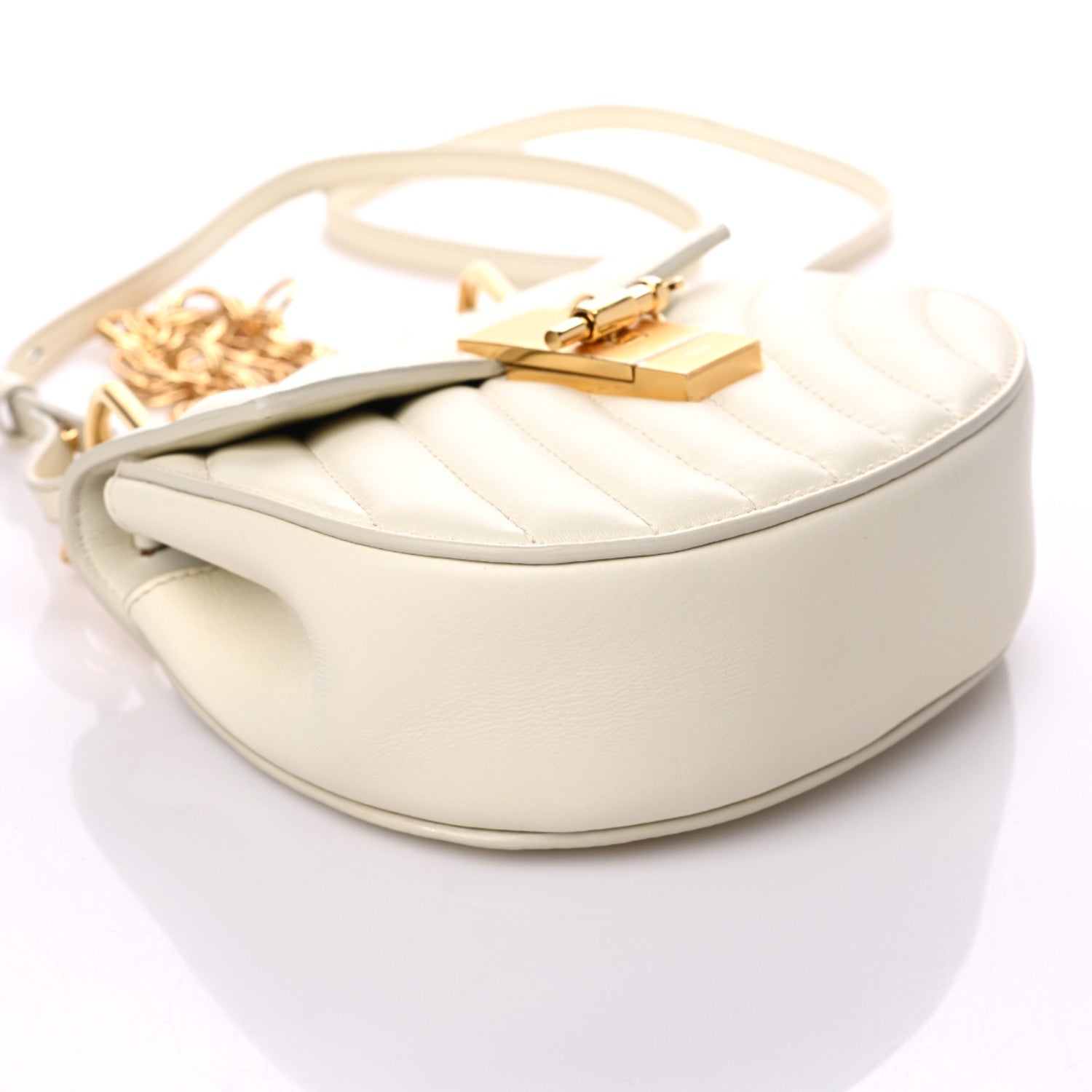 Chloe Calfskin Quilted Mini Drew Bijou Shoulder Bag Natural White 4 of 9