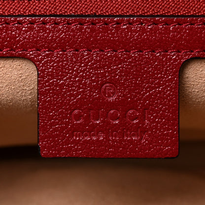 Gucci Vintage Effect Calfskin Matelasse Diagonal Small Torchon GG Marmont Shoulder Bag Black Romantic Cherry 6 of 9