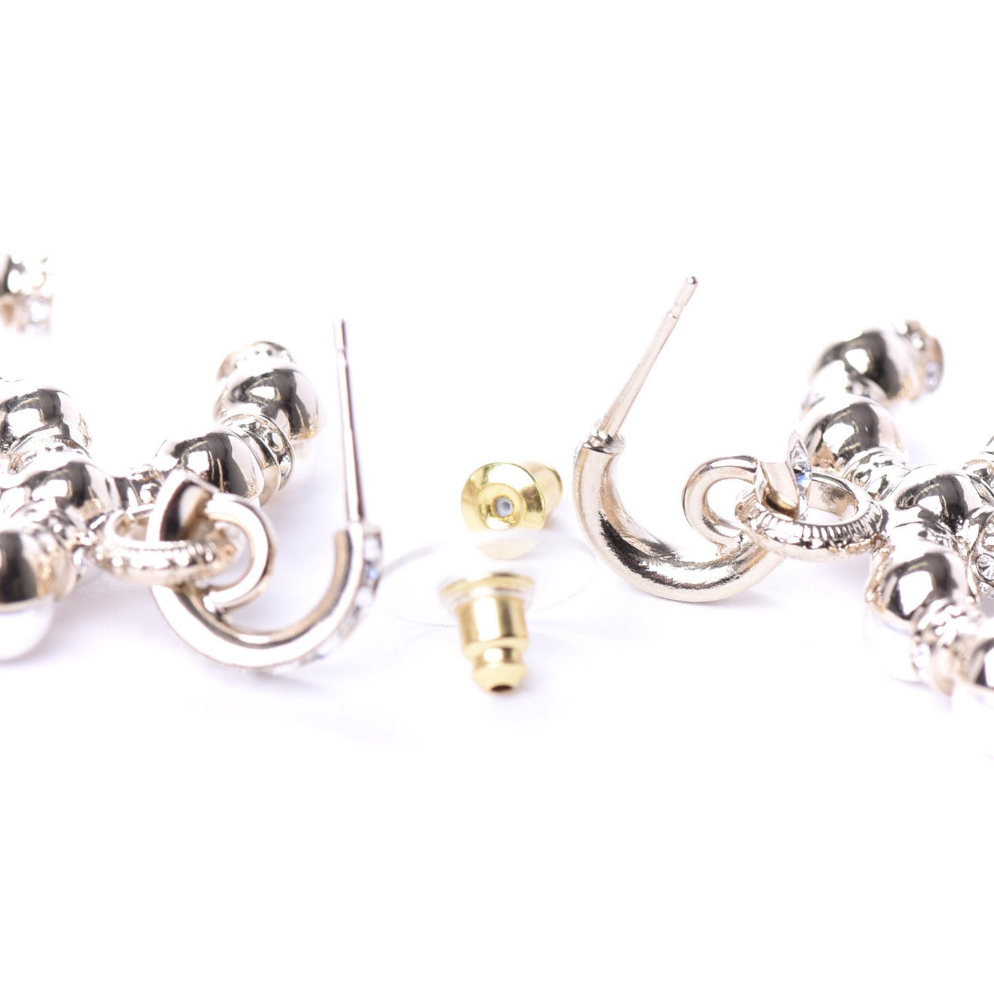 Pearl Crystal Nefertiti CC Drop Earrings Gold