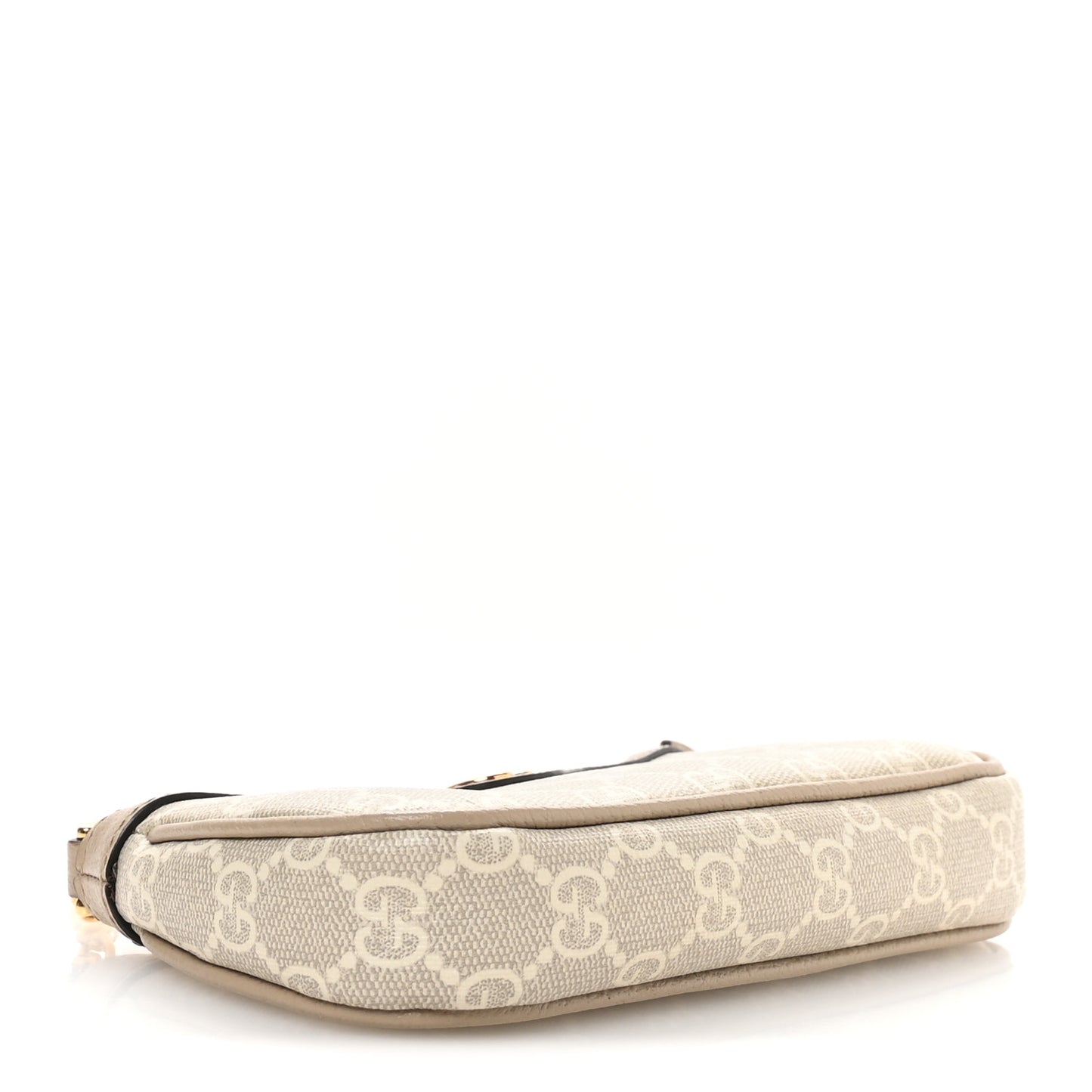GG Supreme Monogram Textured Dollar Calfskin Web Mini Ophidia GG Handbag Beige Mystic White Oatmeal