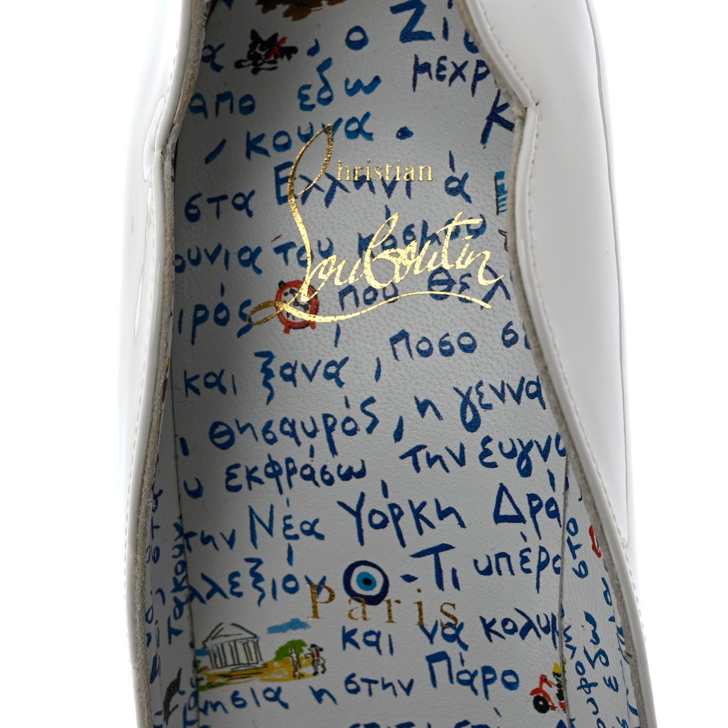 Christian Louboutin Patent Hot Chick 100 Pumps 36.5 White 6 of 9