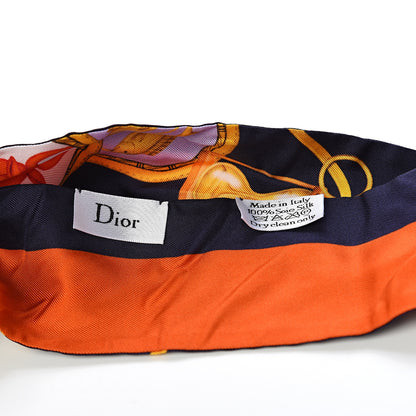Christian Dior Silk ABCDior A Mitzah Scarf Blue Marine 2 of 2