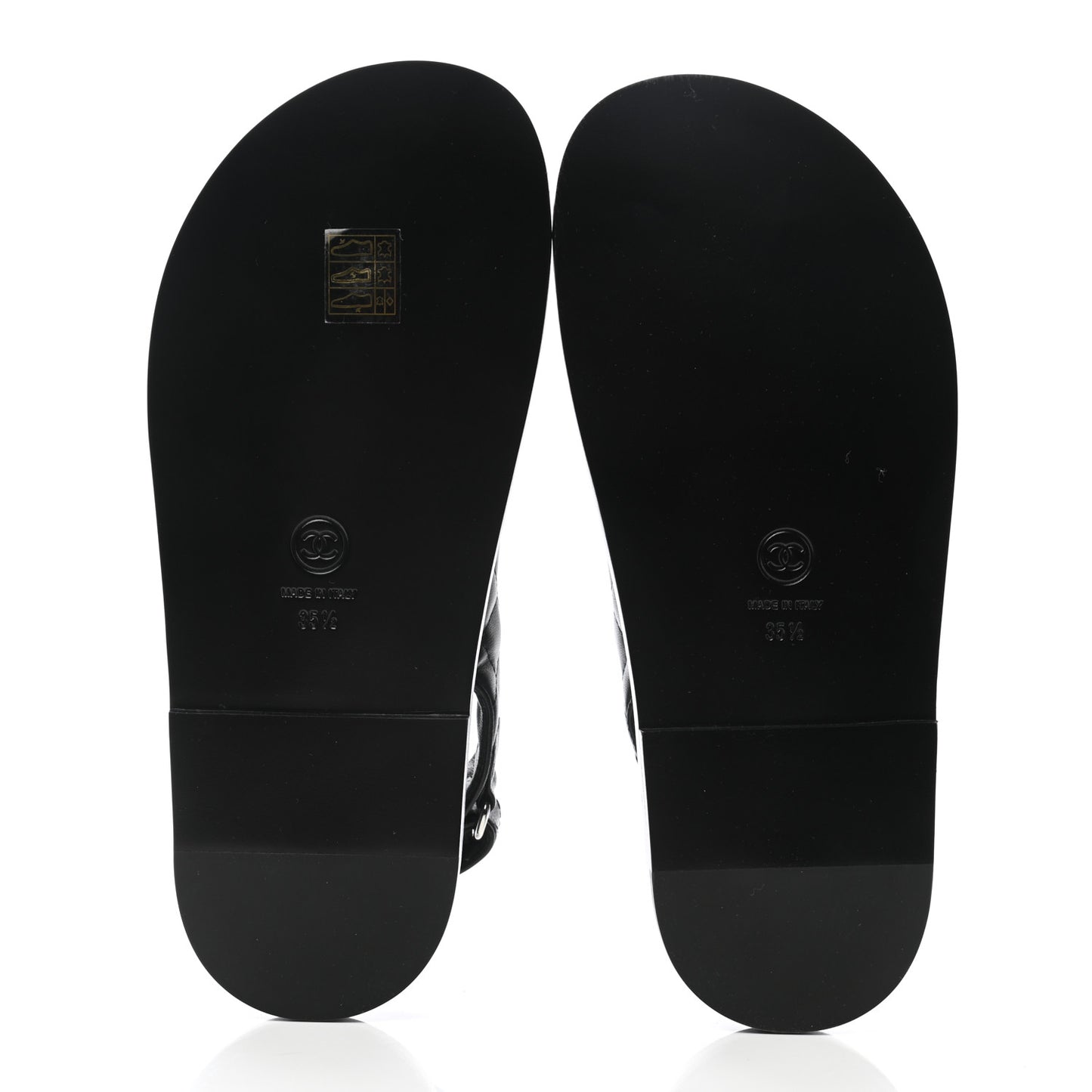 Lambskin Quilted Velcro Dad Sandals 35.5 So Black