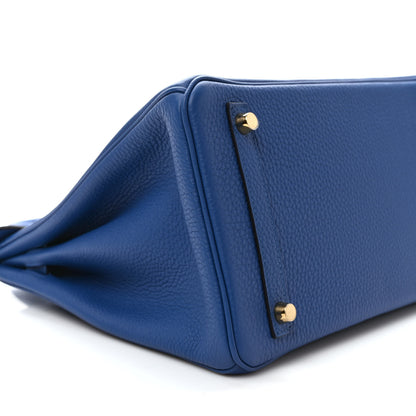 Hermes Taurillon Clemence Birkin 30 Bleu France 7 of 9