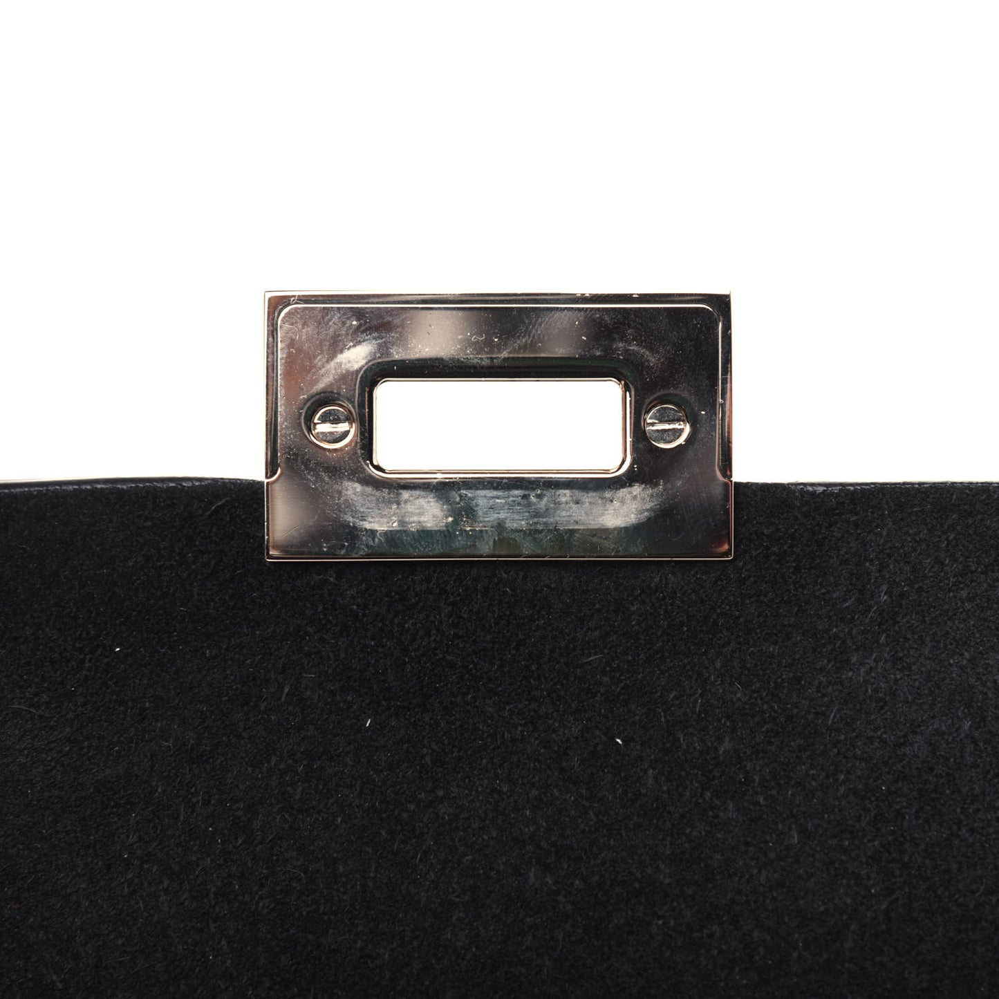 Pebbled Calfskin Rockstud Flip Lock Flap Messenger Black